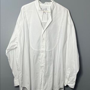 Frank & Eileen White Bib-Style Button Dress Shirt Victoria dress shirt XL